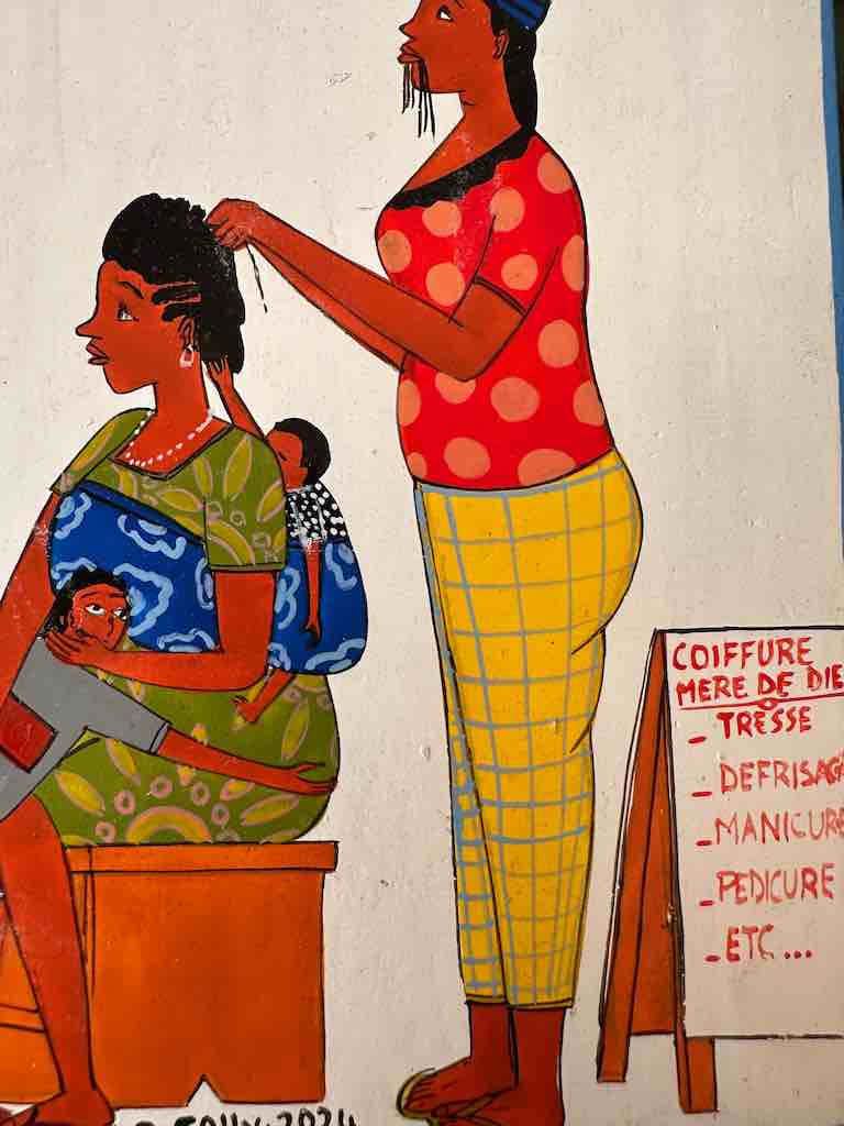 Hairdresser | Contemporary African Hand Painted Art | Wall Hanging | Frameable Painting | 6.5" x 5"