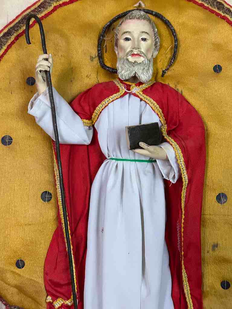 Antique Vietnamese Catholic Saint Joseph Banner Authentic Ecclesiastical Cloth