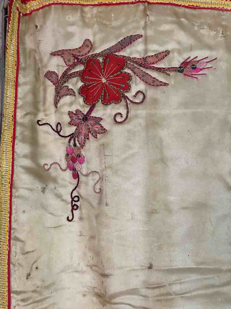 Antique Vietnamese Catholic Saint Joseph Banner Authentic Ecclesiastical Cloth