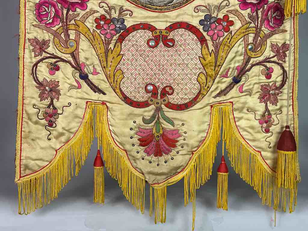 Antique Vietnamese Catholic Saint Joseph Banner Authentic Ecclesiastical Cloth