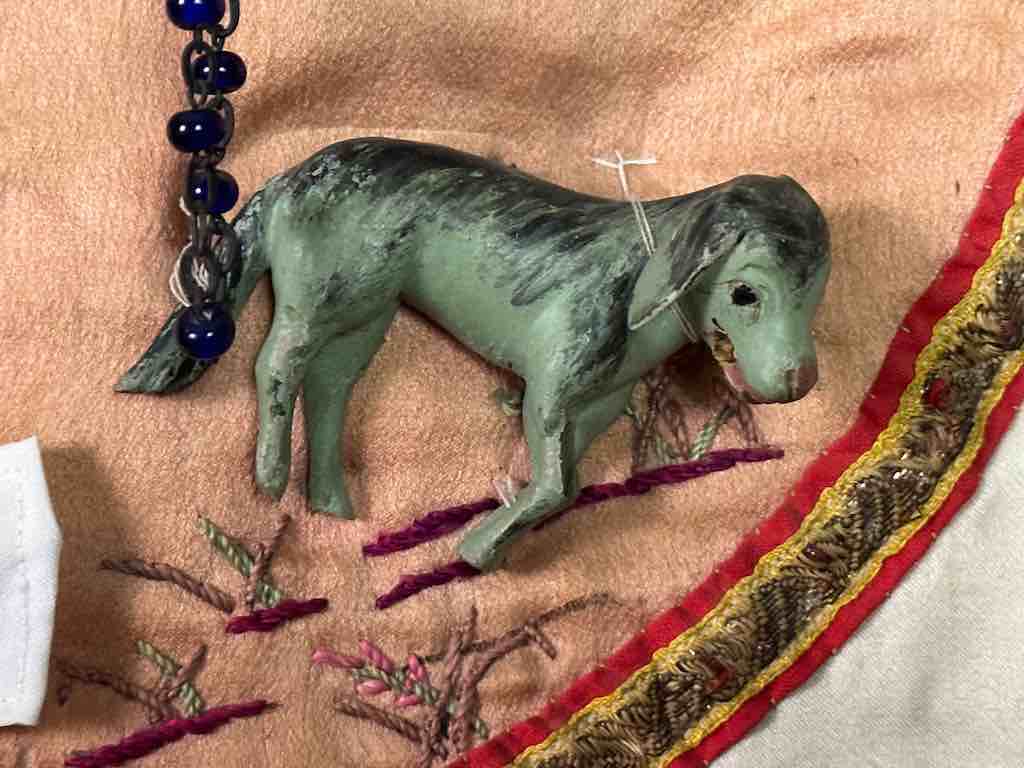 Antique Vietnamese Catholic Holy Family Banner Authentic Ecclesiastical Cloth