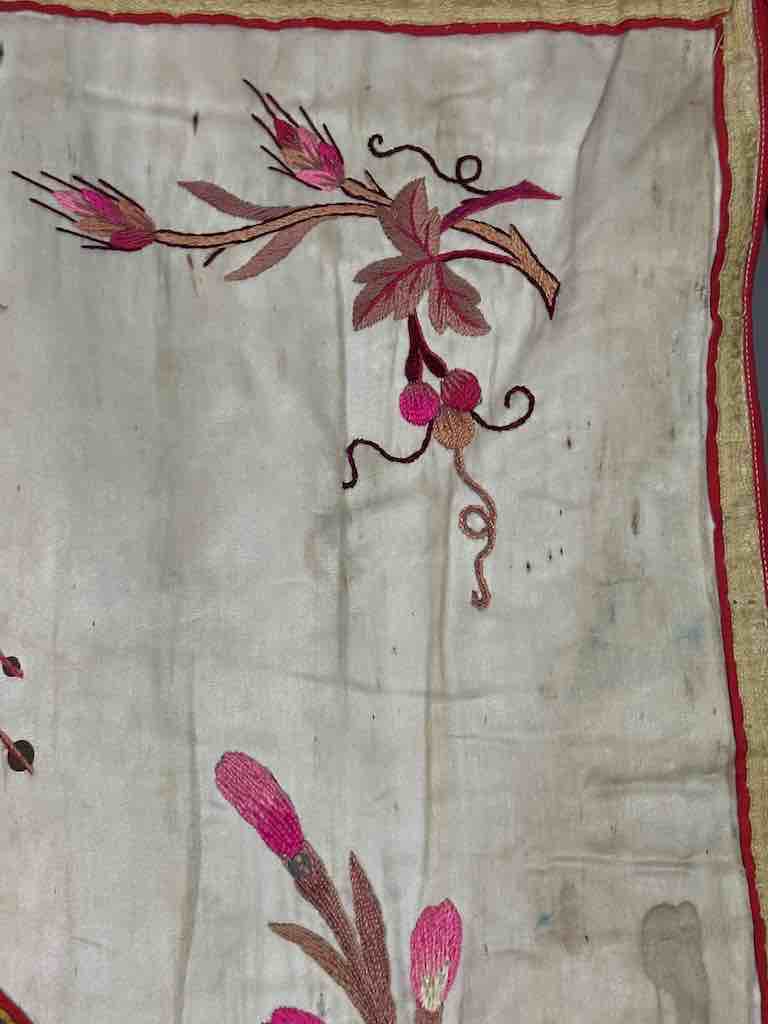 Antique Vietnamese Catholic Holy Family Banner Authentic Ecclesiastical Cloth