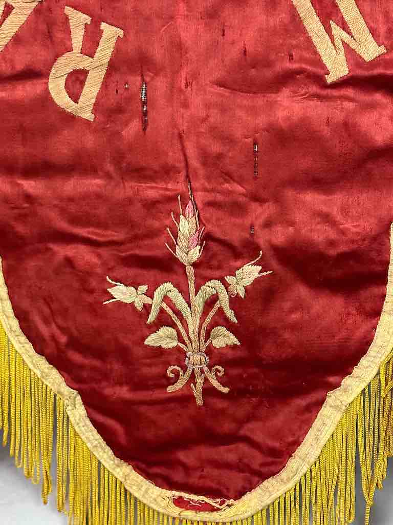 Antique Vietnamese Catholic Holy Family Banner Authentic Ecclesiastical Cloth