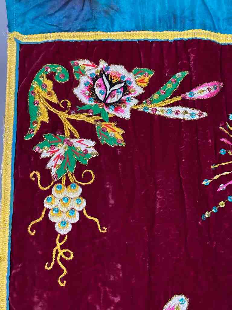 Antique Vietnamese Catholic Virgin Mary Banner Authentic Ecclesiastical Cloth