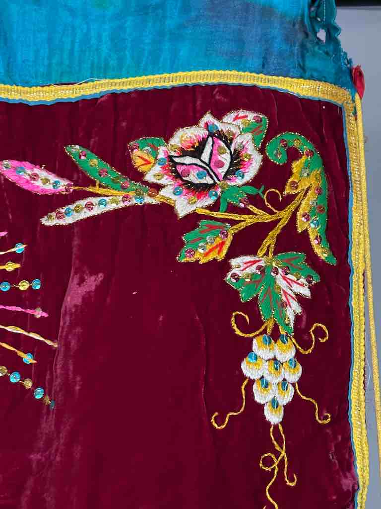 Antique Vietnamese Catholic Virgin Mary Banner Authentic Ecclesiastical Cloth