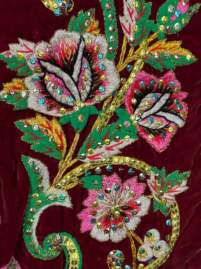 Antique Vietnamese Catholic Virgin Mary Banner Authentic Ecclesiastical Cloth