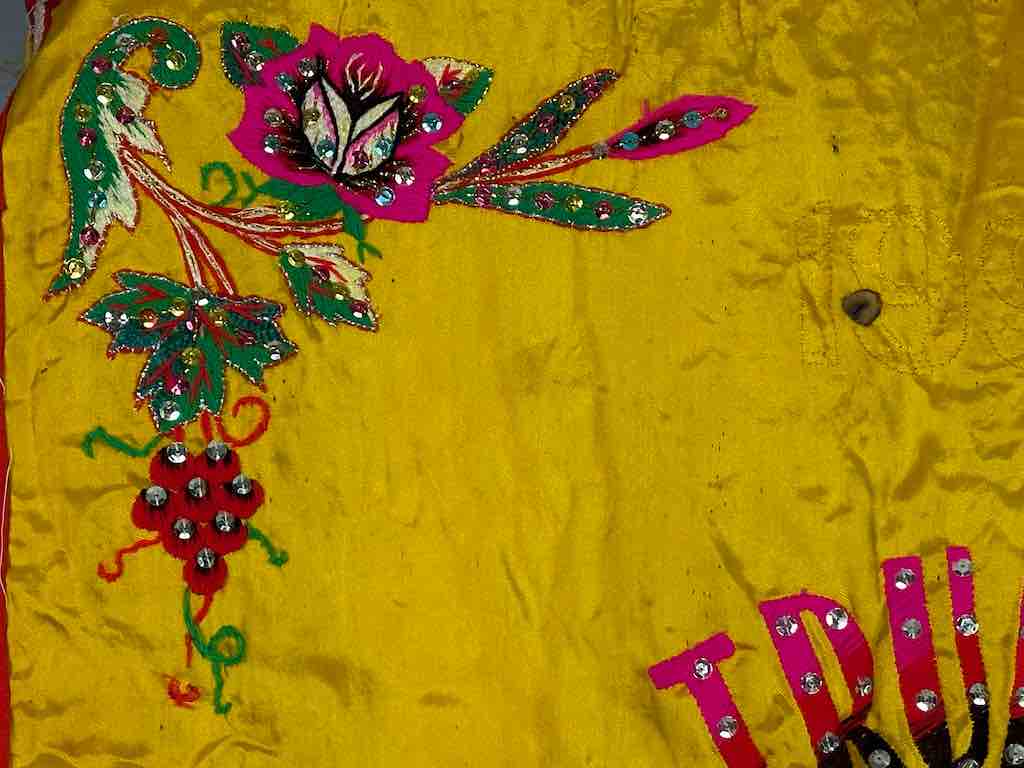 Antique Vietnamese Catholic Virgin Mary Banner Authentic Ecclesiastical Cloth