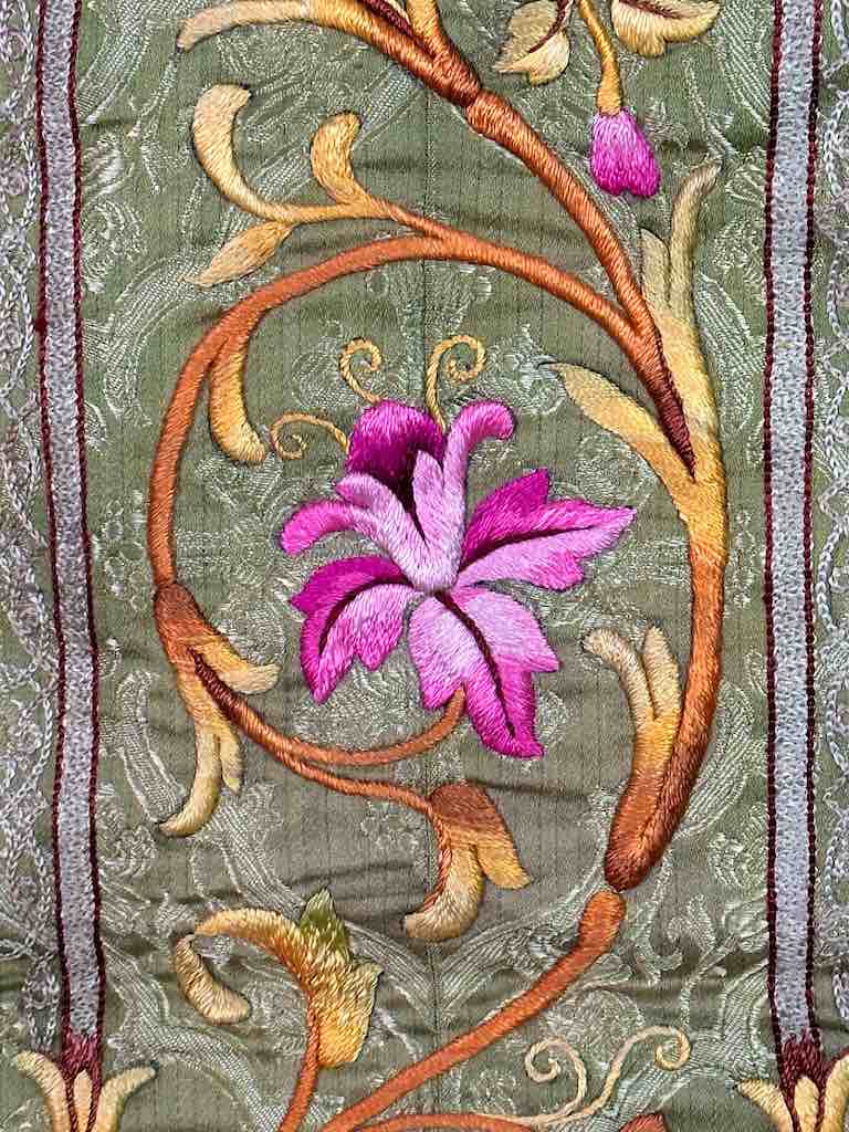 Antique Vietnamese Catholic Sacred Heart Cross Design Chasuble Authentic Ecclesiastical Garment