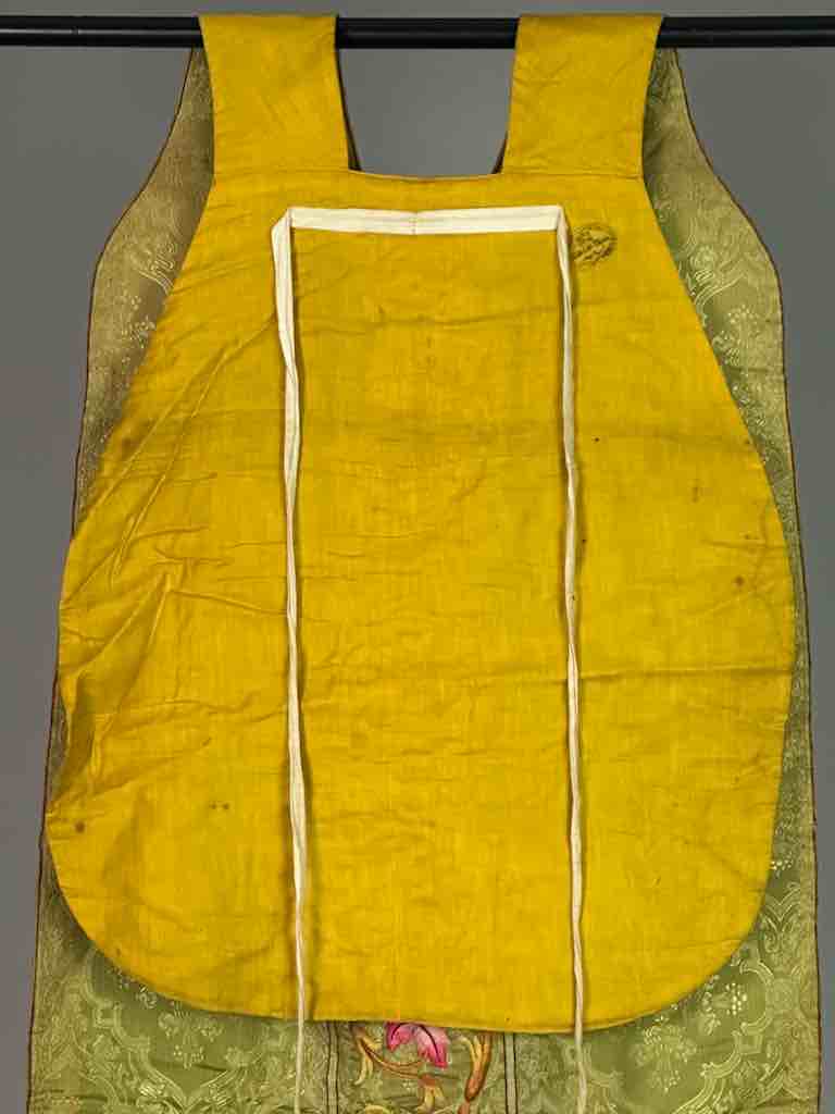 Antique Vietnamese Catholic Sacred Heart Cross Design Chasuble Authentic Ecclesiastical Garment