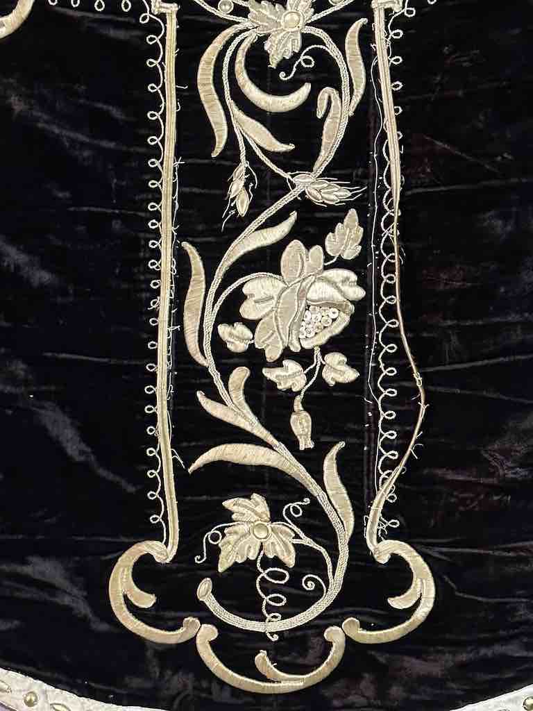Antique Vietnamese Catholic Nurturing Bird Cross Design Chasuble Authentic Ecclesiastical Garment