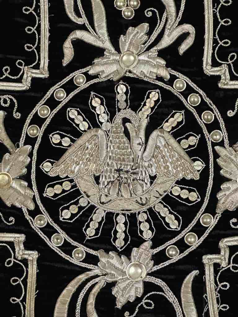 Antique Vietnamese Catholic Nurturing Bird Cross Design Chasuble Authentic Ecclesiastical Garment