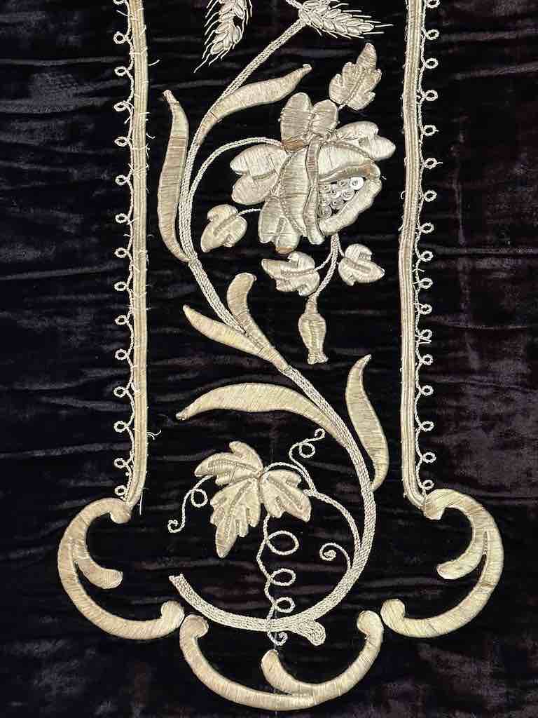 Antique Vietnamese Catholic Nurturing Bird Cross Design Chasuble Authentic Ecclesiastical Garment