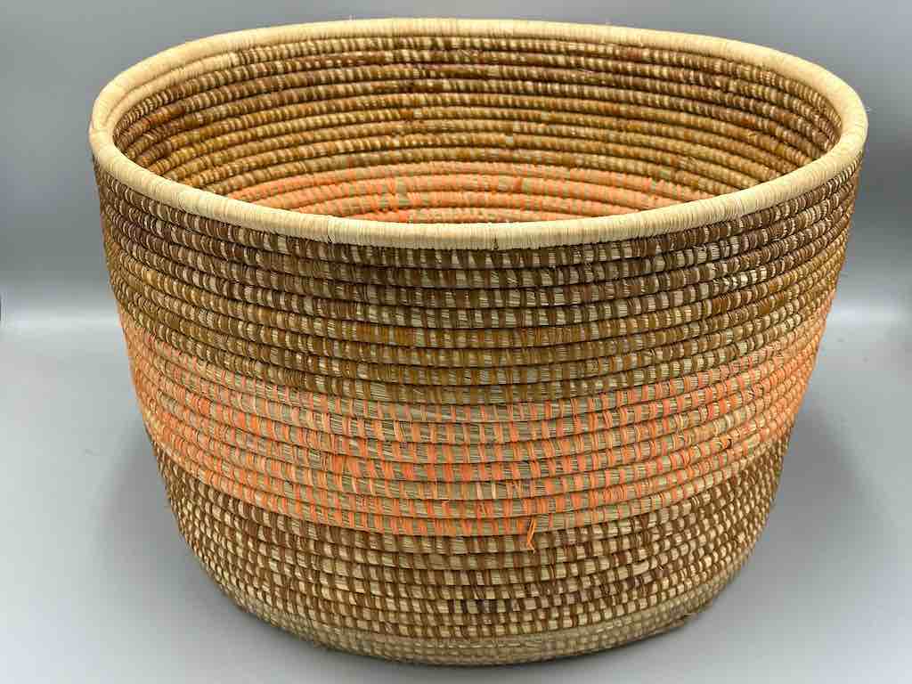 Very Large Deep Batwa Raffia Basket - Uganda