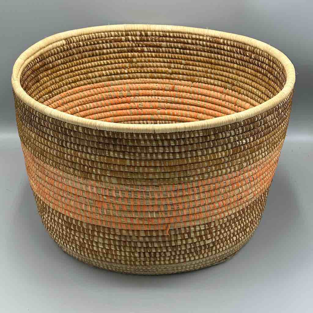 Very Large Deep Batwa Raffia Basket - Uganda