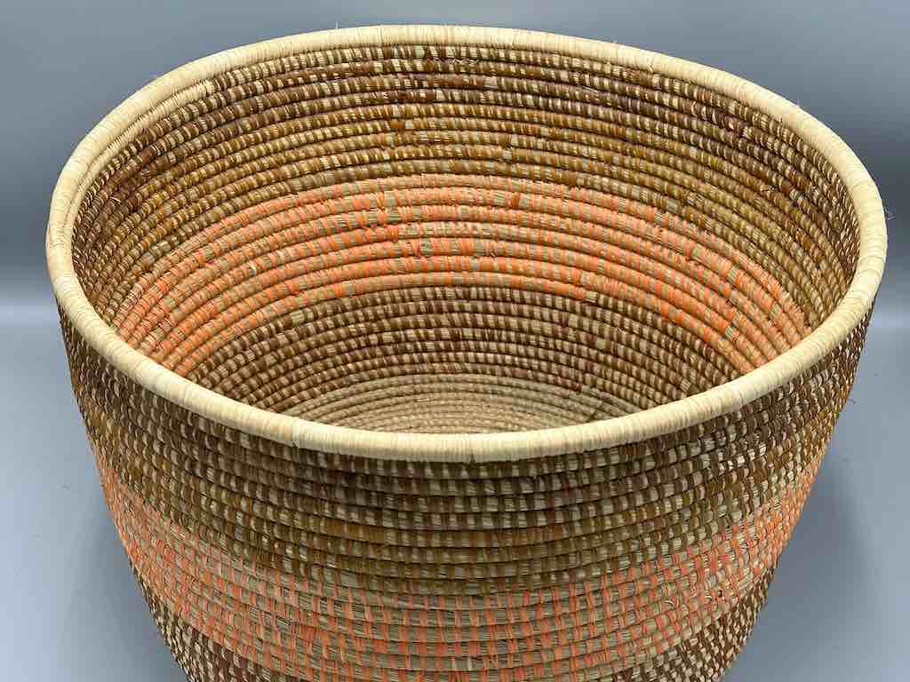 Very Large Deep Batwa Raffia Basket - Uganda