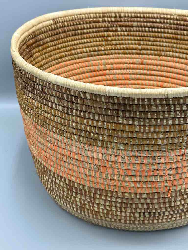Very Large Deep Batwa Raffia Basket - Uganda