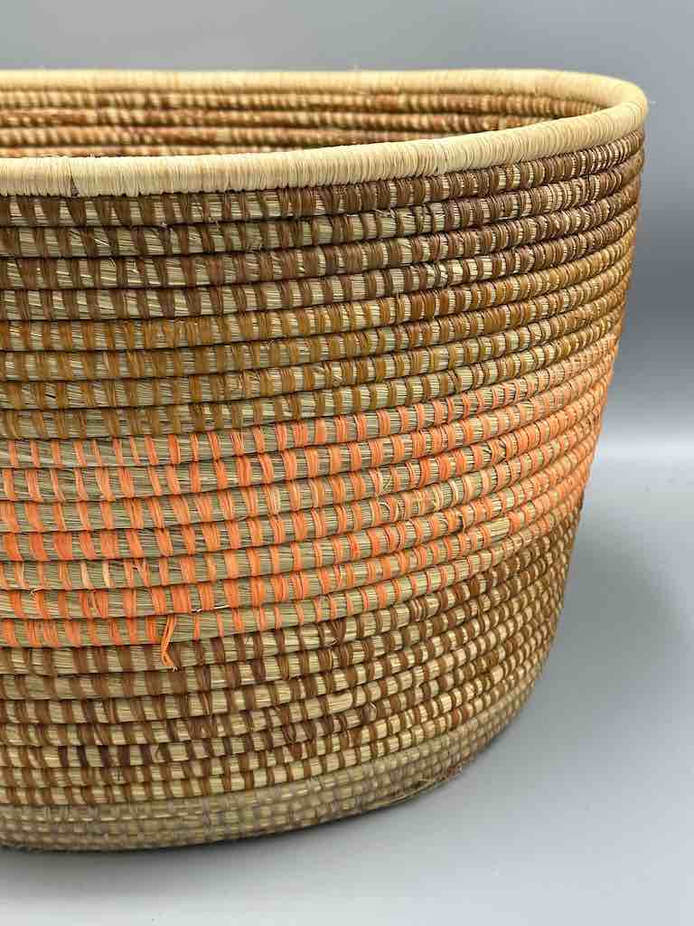 Very Large Deep Batwa Raffia Basket - Uganda
