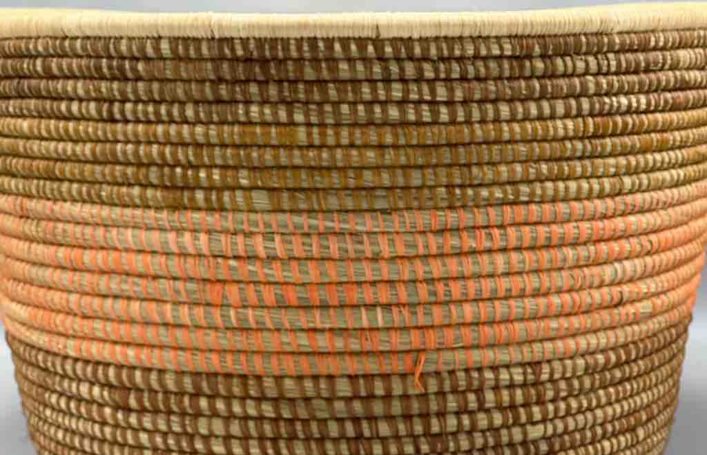 Very Large Deep Batwa Raffia Basket - Uganda