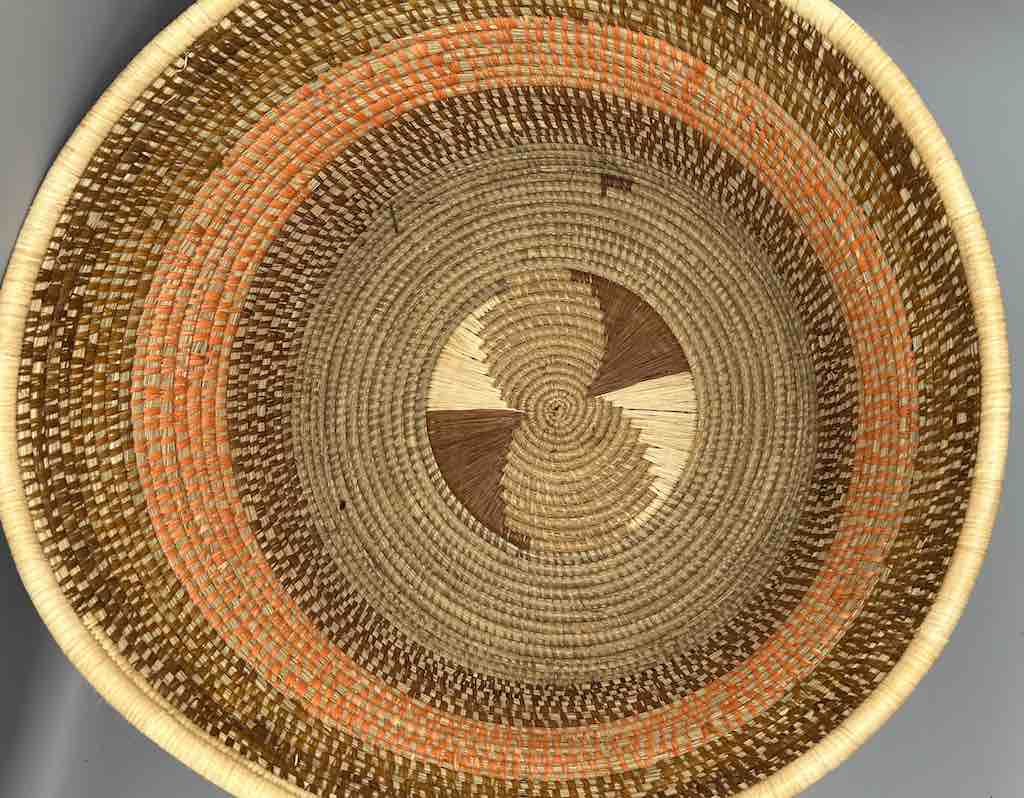 Very Large Deep Batwa Raffia Basket - Uganda