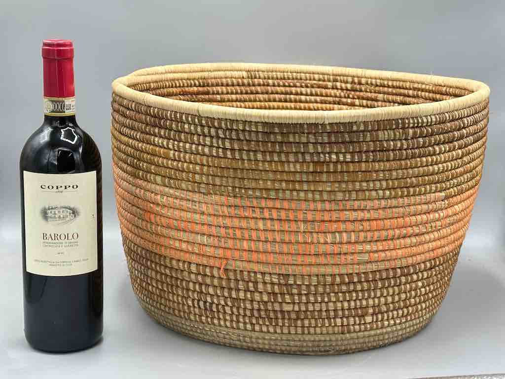 Very Large Deep Batwa Raffia Basket - Uganda
