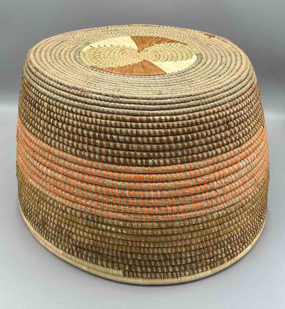 Very Large Deep Batwa Raffia Basket - Uganda