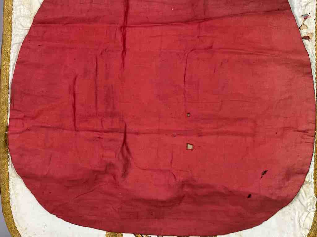Antique Vietnamese Catholic IHS Cross Design Chasuble Authentic Ecclesiastical Cloth