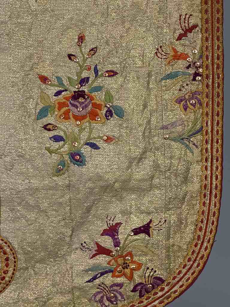 Antique Vietnamese Catholic Sacred Heart Cross Design Chasuble Authentic Ecclesiastical Garment