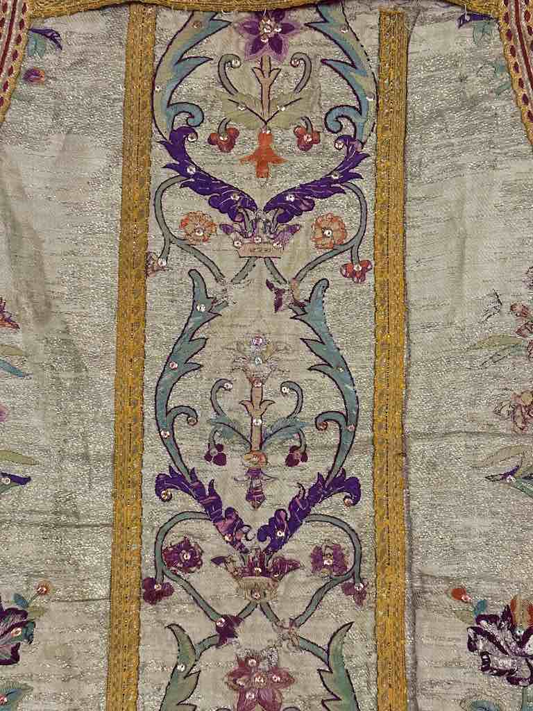 Antique Vietnamese Catholic Sacred Heart Cross Design Chasuble Authentic Ecclesiastical Garment