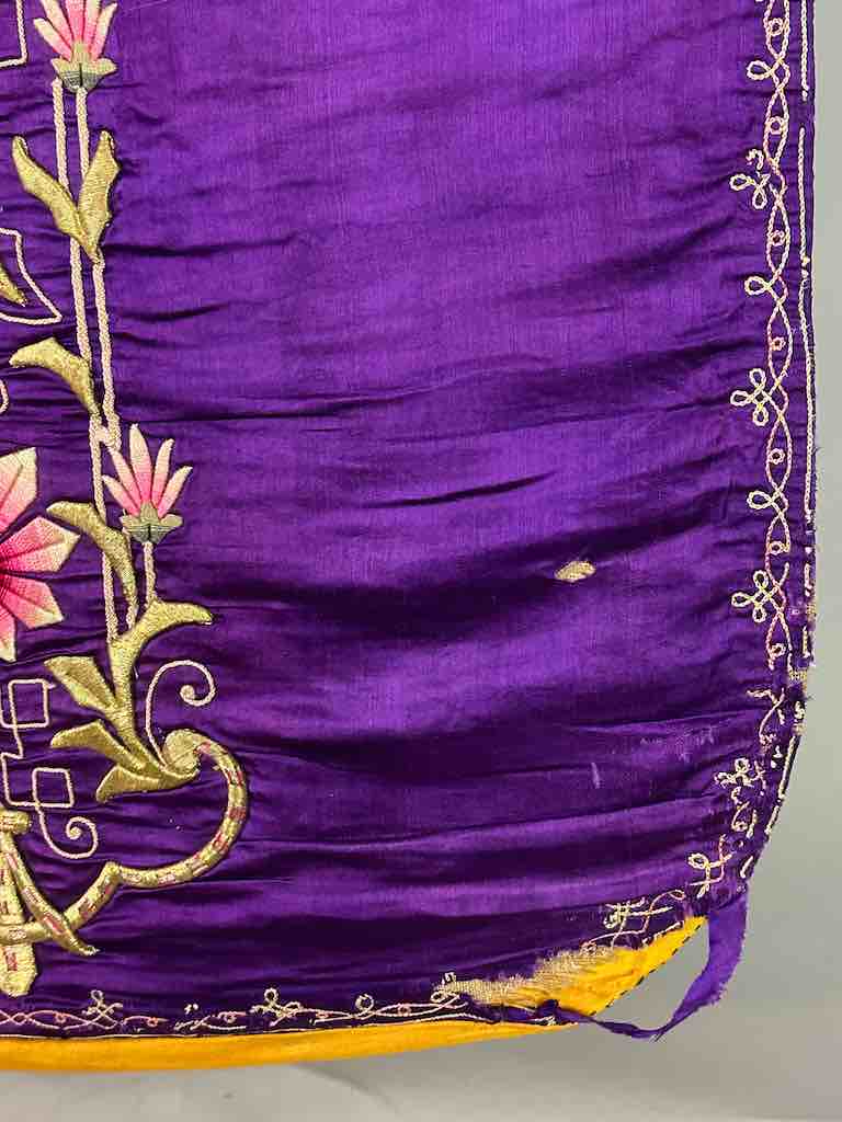 Antique Vietnamese Catholic Nurturing Bird Cross Design Chasuble Authentic Ecclesiastical Garment