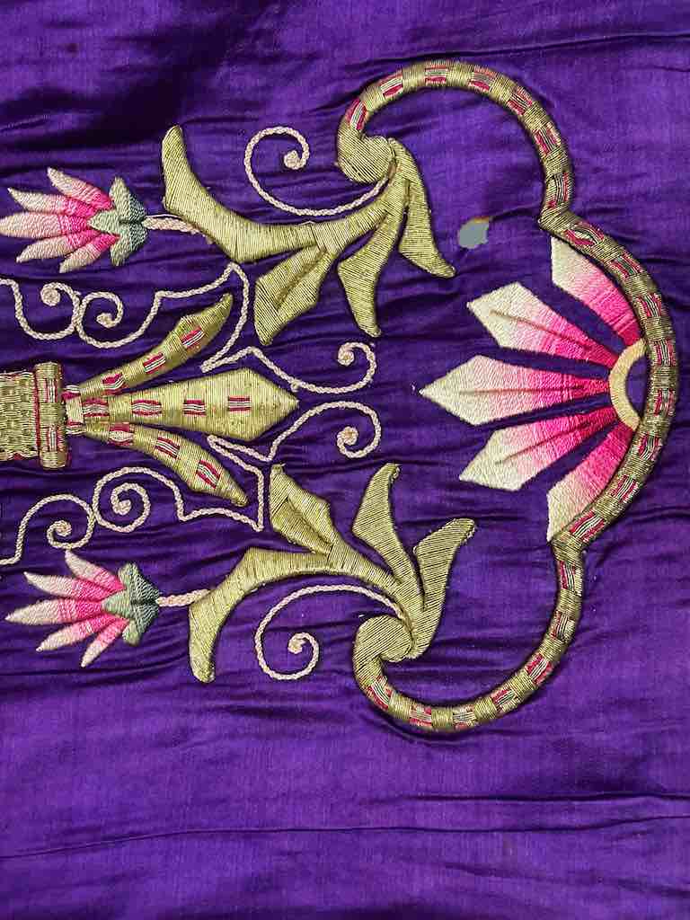 Antique Vietnamese Catholic Nurturing Bird Cross Design Chasuble Authentic Ecclesiastical Garment