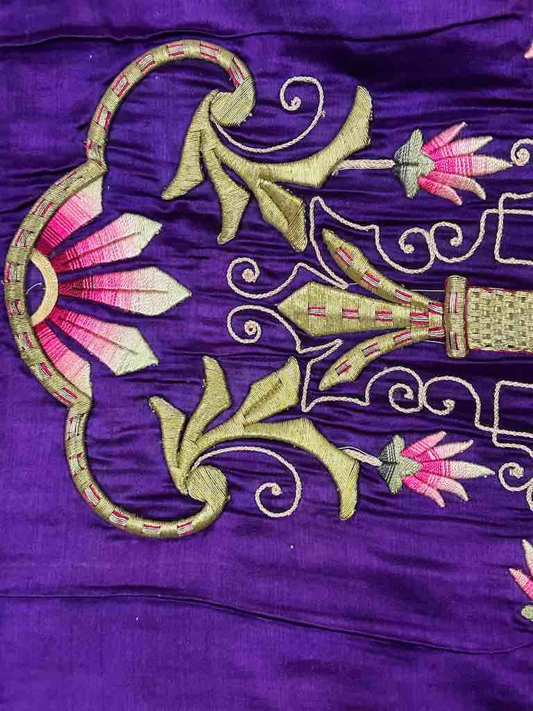 Antique Vietnamese Catholic Nurturing Bird Cross Design Chasuble Authentic Ecclesiastical Garment