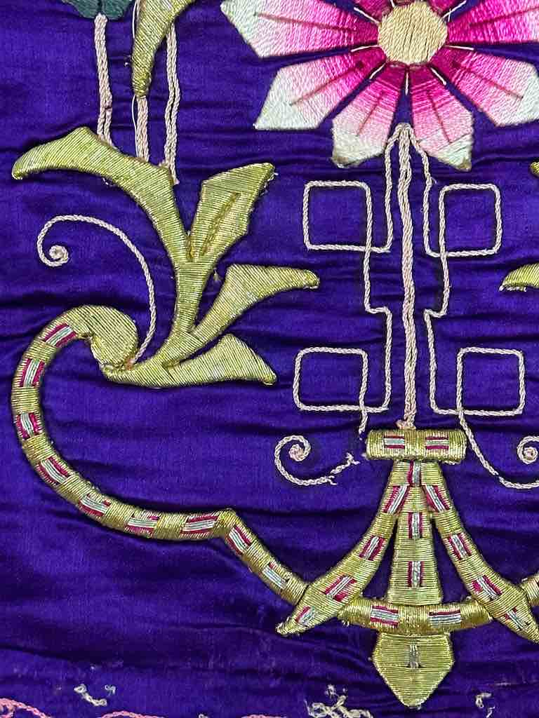Antique Vietnamese Catholic Nurturing Bird Cross Design Chasuble Authentic Ecclesiastical Garment
