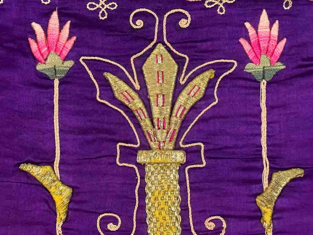 Antique Vietnamese Catholic Nurturing Bird Cross Design Chasuble Authentic Ecclesiastical Garment