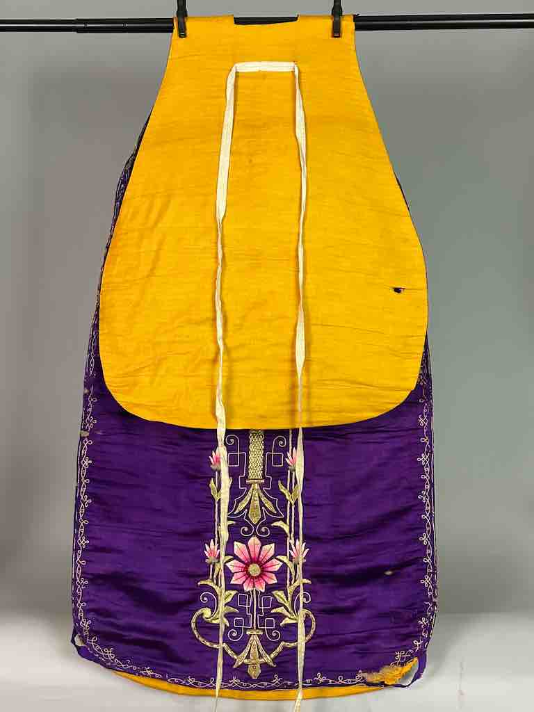 Antique Vietnamese Catholic Nurturing Bird Cross Design Chasuble Authentic Ecclesiastical Garment