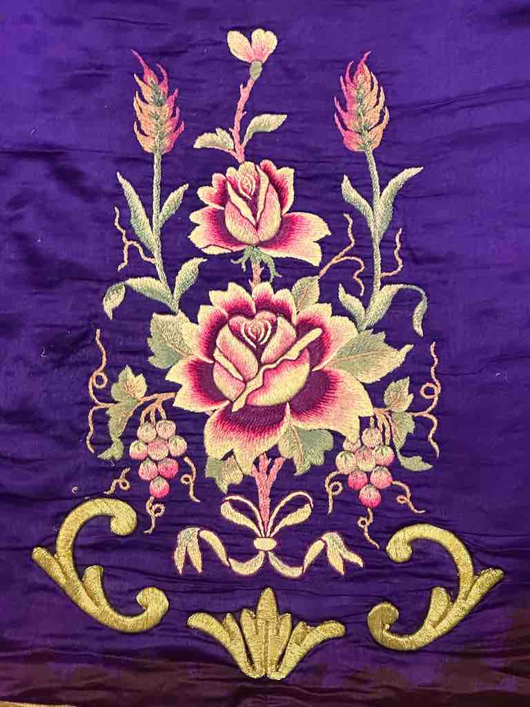 Antique Vietnamese Catholic IHS Chalice Design Chasuble Authentic Ecclesiastical Garment