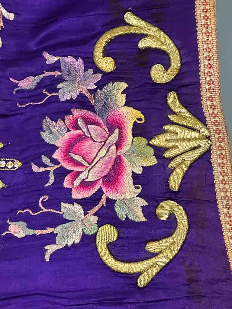 Antique Vietnamese Catholic IHS Chalice Design Chasuble Authentic Ecclesiastical Garment