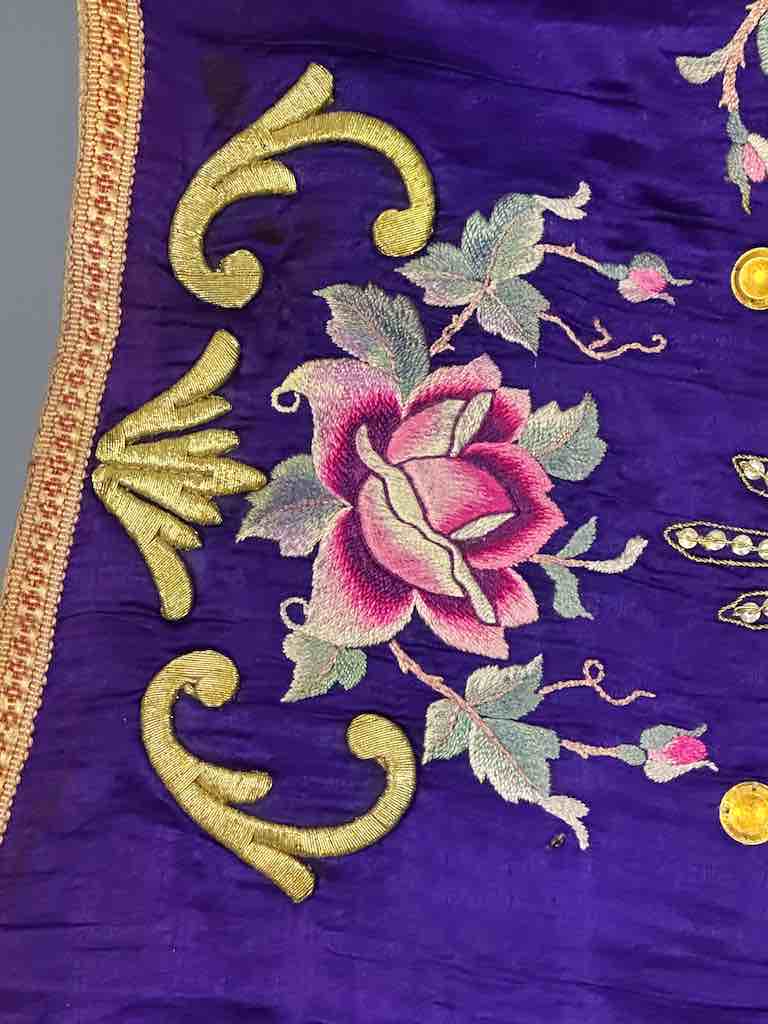 Antique Vietnamese Catholic IHS Chalice Design Chasuble Authentic Ecclesiastical Garment