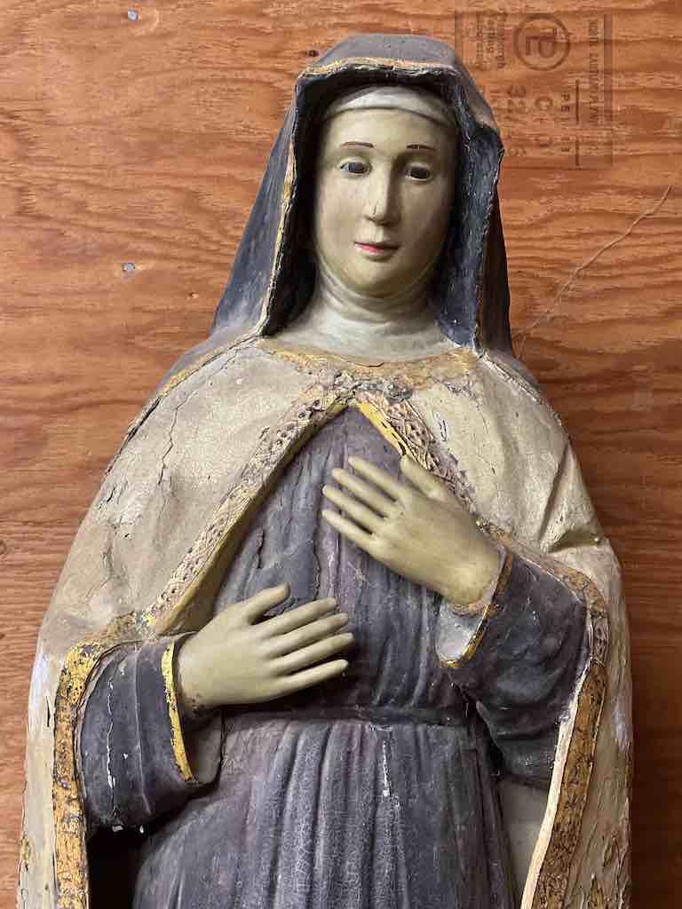 Very Large Antique Vietnamese Catholic Saint Figure St. Theresa of Avila