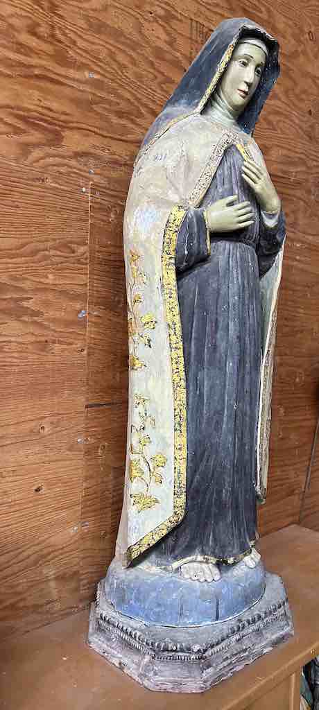 Very Large Antique Vietnamese Catholic Saint Figure St. Theresa of Avila