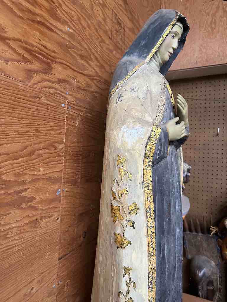 Very Large Antique Vietnamese Catholic Saint Figure St. Theresa of Avila