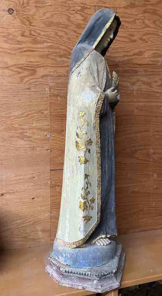 Very Large Antique Vietnamese Catholic Saint Figure St. Theresa of Avila