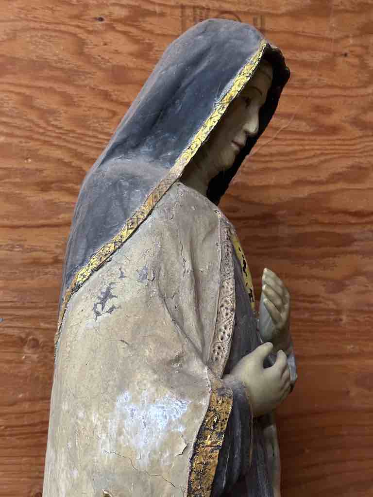 Very Large Antique Vietnamese Catholic Saint Figure St. Theresa of Avila