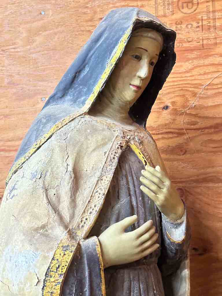 Very Large Antique Vietnamese Catholic Saint Figure St. Theresa of Avila