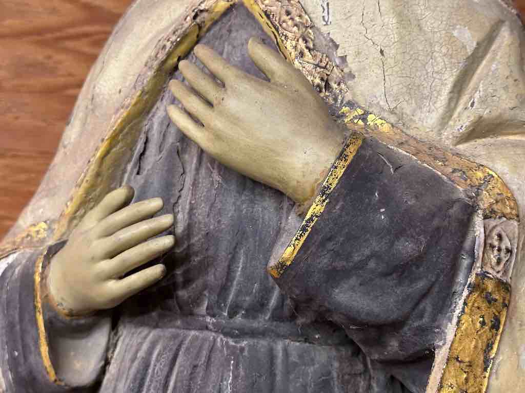 Very Large Antique Vietnamese Catholic Saint Figure St. Theresa of Avila