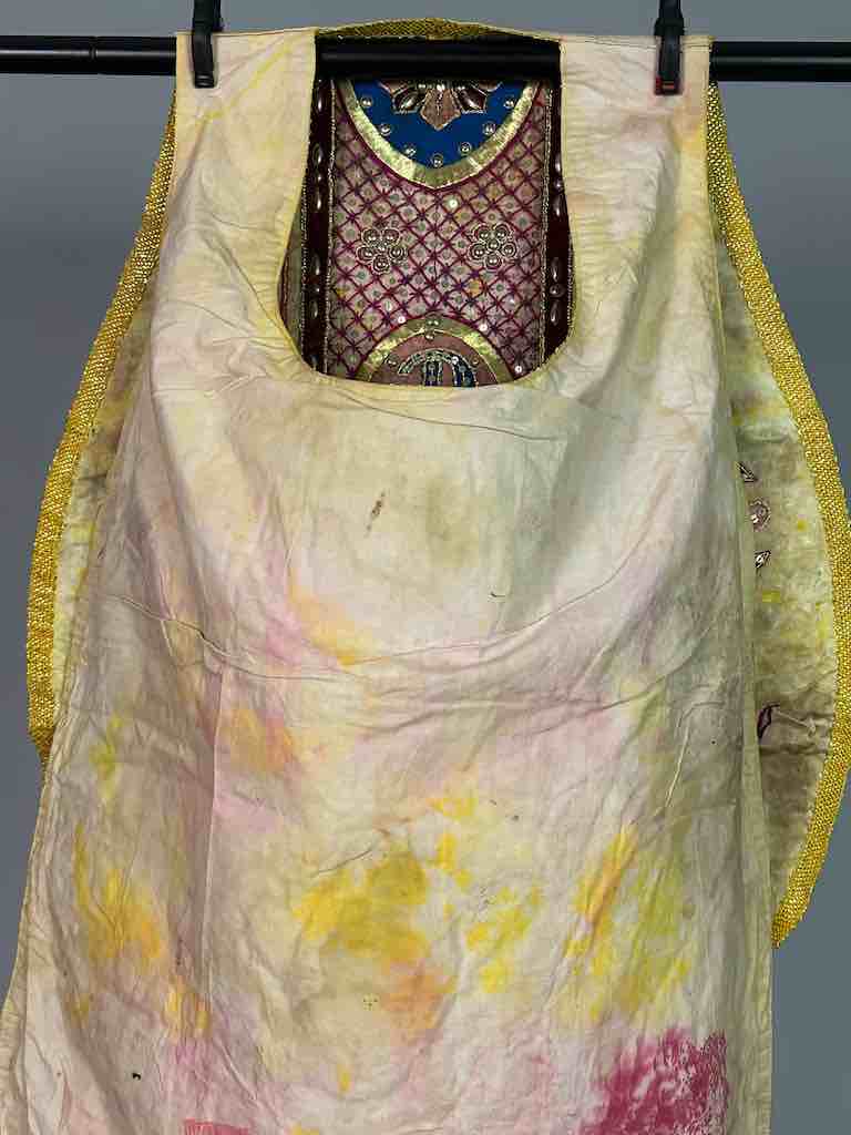 Antique Vietnamese Catholic Female Saint Figure Chasuble Authentic Ecclesiastical Garment