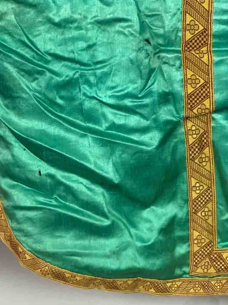 Antique Vietnamese Catholic IHS Design Chasuble Authentic Ecclesiastical Garment
