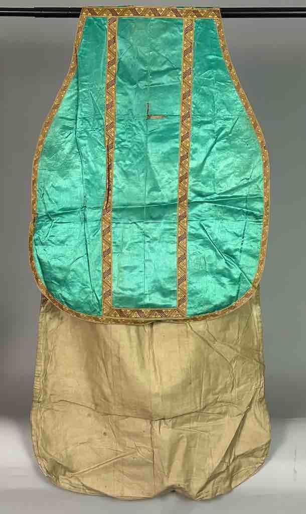 Antique Vietnamese Catholic IHS Design Chasuble Authentic Ecclesiastical Garment