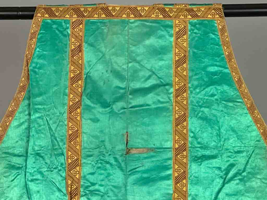 Antique Vietnamese Catholic IHS Design Chasuble Authentic Ecclesiastical Garment