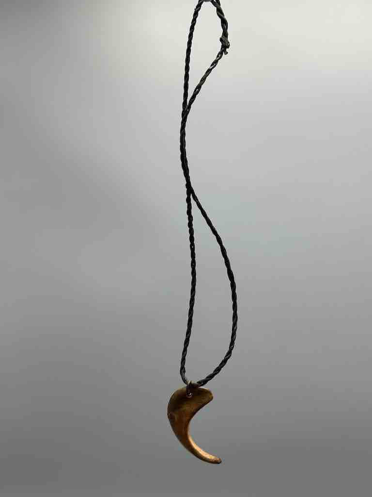 Old Used Vintage Wooden Claw Grigri Amulet Pendant Necklace - Mali