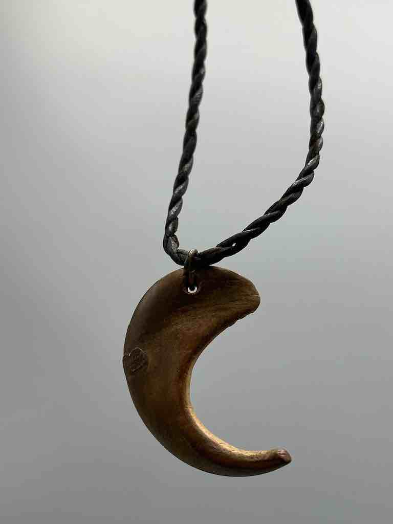 Old Used Vintage Wooden Claw Grigri Amulet Pendant Necklace - Mali